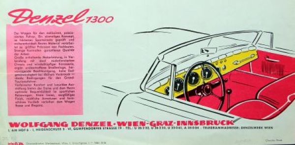 Denzel 1300 Serie Super Modelprogram 1958 Carbrochure (8586)